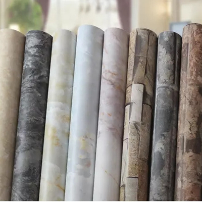 Factory supply self adhesive 3D rolls cheap stone brick wallpaper PVC self adhesive wallpaper